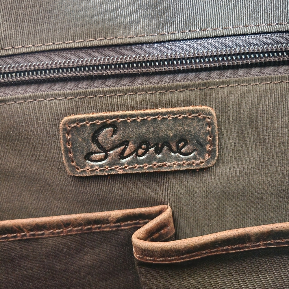 Leather Backpack Tote in Distressed Brown - Picture 14 of 16
